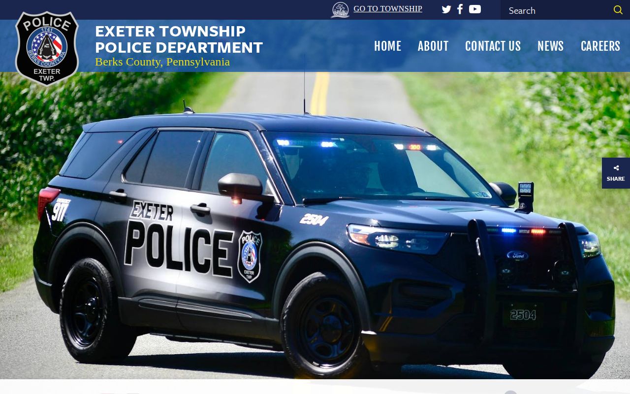 Exeter Township Berks County police records website